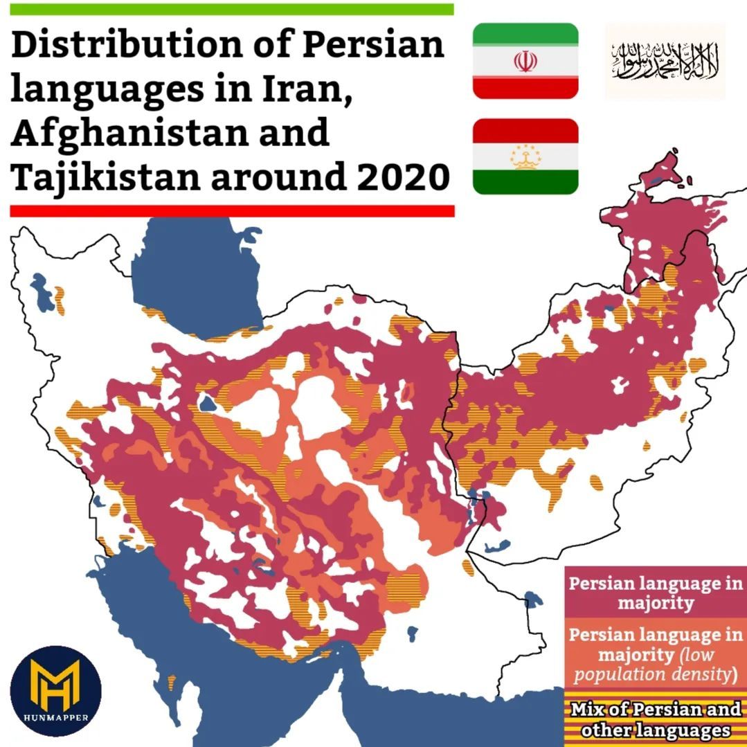 Distribution of Persian languages in Iran,... - Maps on the Web