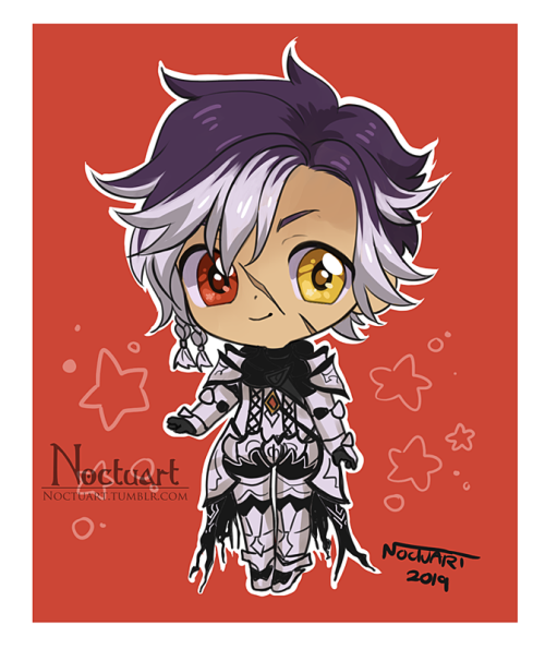 A chibi I gifted to a friend a while ago of his FF14 character! I had to stealthily take screenshots