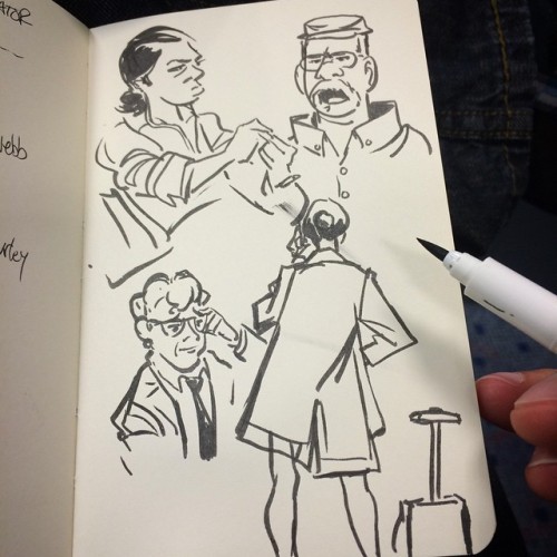 People watching at Salt Lake City airport #sketchbook #ink #inktober #layoverfun