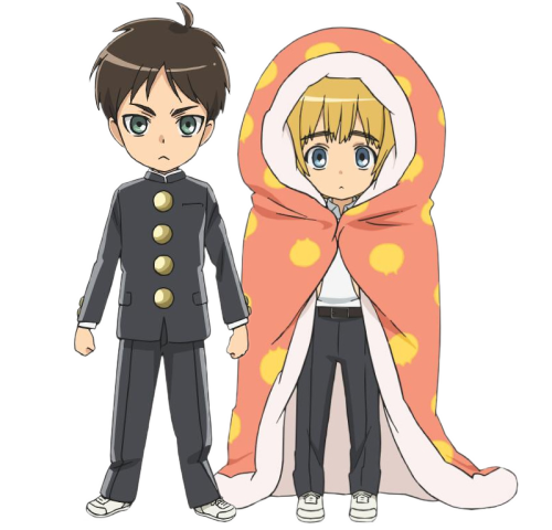 erens-jaeger-bombs:  Transparent Eren/Armin edits from the Junior High spinoff art 