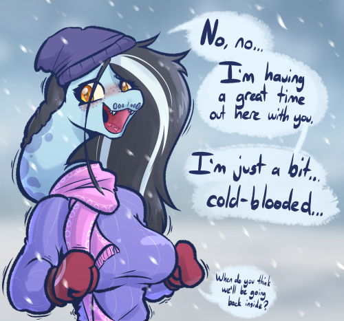 witchtaunter:  POV: You invited a snake girl out for a walk in the snow.