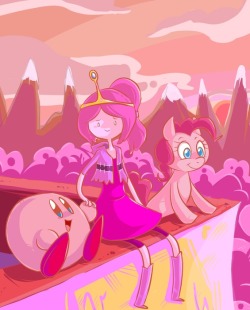 theponyartcollection:  Kirby,Pinkie pie and