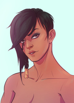 great-sketch-pectations:Another short haired Pharah sketch