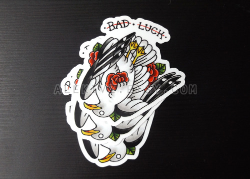 made some american traditional-style stickers as an homage to some horror movies– the thing, l