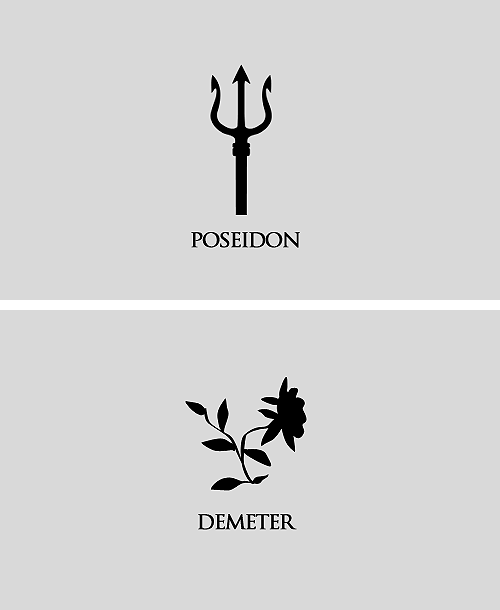 trackersjays:  Camp half-blood cabins + minimalist.  God of lightning // Queen of Olympus // God of the sea // Goddess of agriculture // God of war // Goddess of wisdom // God of the sun // Goddess of the hunt // God of fire // Goddess of love // God