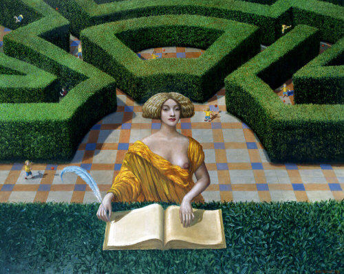 contemporaryartsgallery:Book of Ages, oil on canvas, 122x155cm, 2000 by Mike Worrall