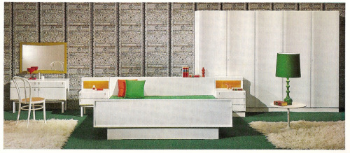 Interior design from the book ”Furniture front in paint, wood and plastics” by Wilfried Schaaf, 1969