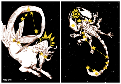 My astrological zodiac illustrations for Tua Culpa, a zine I released at the beginning of the year w