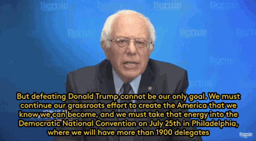 refinery29:  Bernie vows to stay in the race for the Democratic nomination so that he can push the party leftWhen Bernie Sanders scheduled a major announcement Thursday, many suspected that he would announce the suspension of his campaign. Sanders instead
