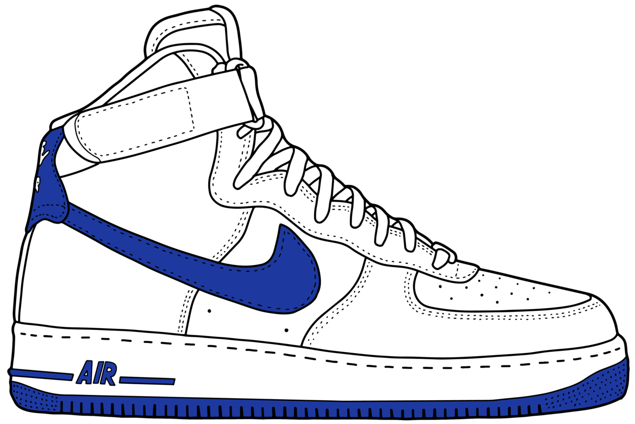 nike air force 1 white drawing