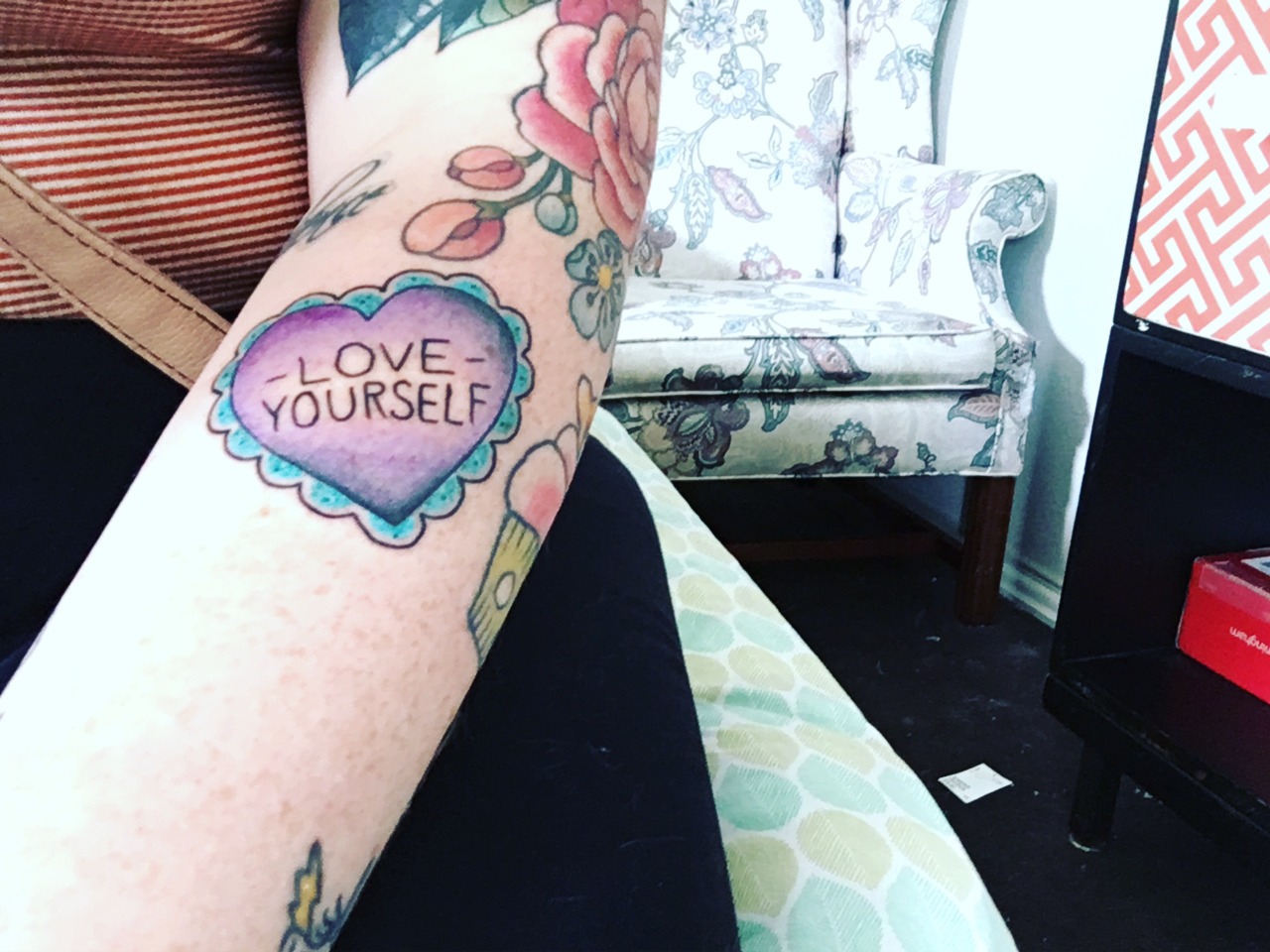 — “Love yourself” tattoo done by Wes at Fountain...