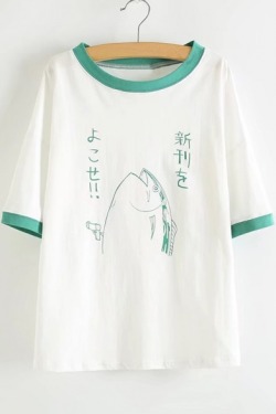 Deamnine:  Hot-Selling Tees [20%-50% Off]Cartoon Fish &Amp;Gt;&Amp;Gt; Heart Printwatermelon