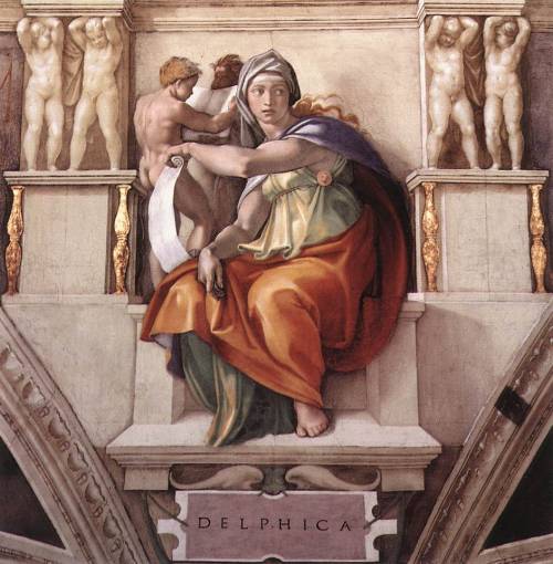 The Delphic Sibyl by Michelangelo1509frescoThe Sistine Chapel, Vatican City 