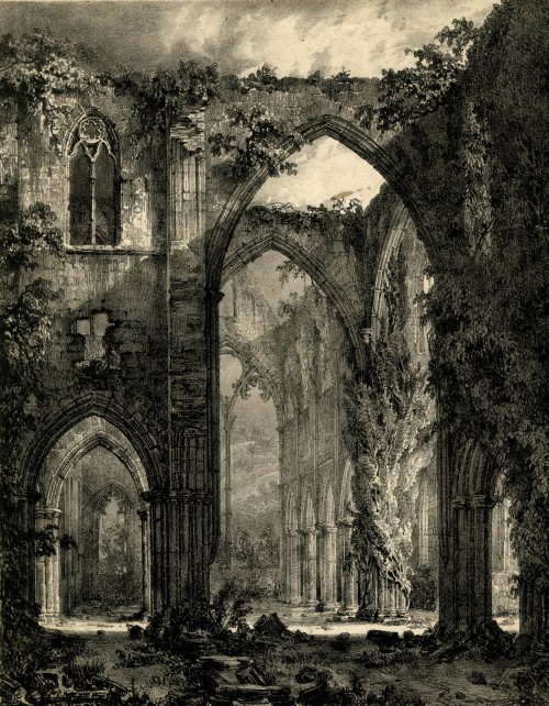 scribe4haxan: Ruins of Tintern Abbey (1823-59 - Lithograph on paper) - by Louis Haghe, after A.