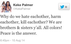 afreketemaster:  odinsblog:  NEWSFLASH for Keke Palmer and Pharrell Williams and any other #newBlack celeb desperate to appease their White fan base: you do NOT get to invoke Martin Luther King Jr or “people are people&ldquo; or humanism when you cannot