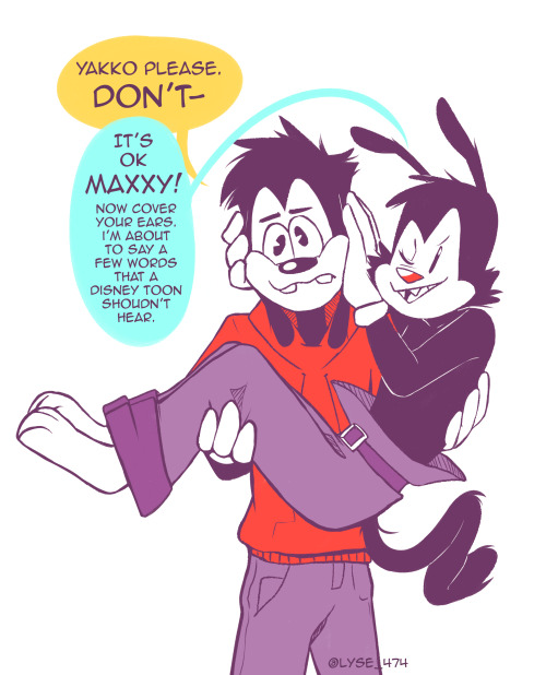 lyse-474:You know, Max is the type of bf that loves Yakko’s antics but at the same time is worry abo