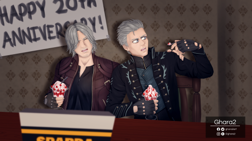 Let’s go, I finally finished my second artwork for the 20th anniversary of Devil May Cry! Very