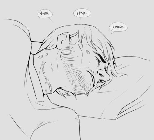 lylahammar:Late at night, while he sleeps fretfully, his scars haunt you. You think of the traumas h