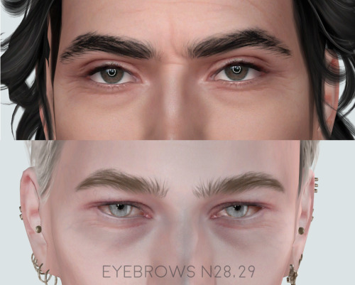 obscurus-sims:SKIN N16: 21 colors, 42 swatches (each color has 2 eyelid options),  adult+, males onl