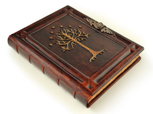 alexlibris-bookart:Tree of Gondor…Blank book is in 8 x 10 inches size, thickness around 2 inches and