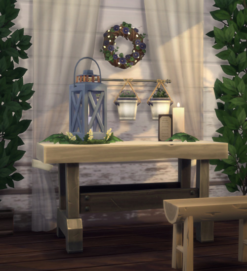 plumbobteasociety:Rustic Romance Stuff for Sims 4 The love child (hah!) of @litttlecakes and @zx-ta,