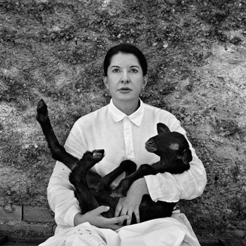 subwaytiles:Marina ABRAMOVICPortrait with Lamb (white and black) 2010from the series Back to Simplic