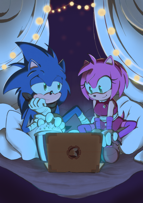 Sonamy/Silvaze Week 2021! — shiliria: Sonamy week day 4 - Movie Night Amy