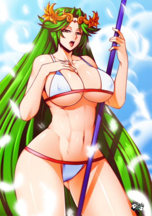 jadenkaiba:    YOUTUBE VIDEO HERE“And as the goddess of light, it’s my duty to protect humanity from her.”My Fan Art of Palutena from Kid Icarus Uprising in Bikini.  ENJOY :) ——————————————————————————————————-