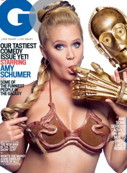gaymerjai:  ultimatemoviefanatic:  Amy Schumer does Star Wars in the latest GQ Magazine.  Let’s point out… She literally DOES Star Wars.