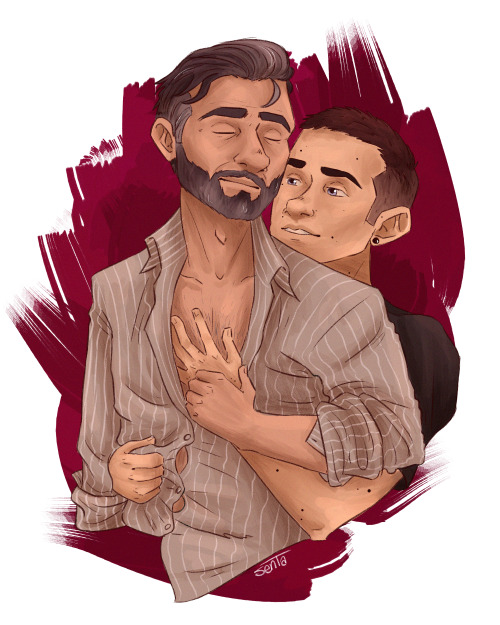 Meet my OCs! Vince (beard) and Mike &lt;3 Society6 | Redbubble | Commissions | Portfolio