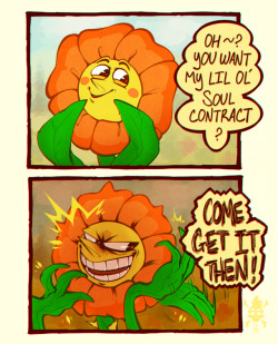 skeleslime-phantom:    🌼  Yo it’s that cool smiley flower fellow from the mr.cupface game.  🌼  [ do not erase artist’s comments or repost images elsewhere ]