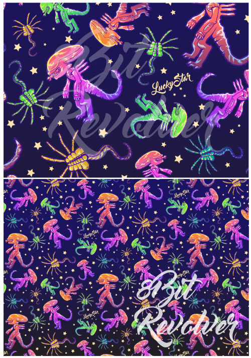 Woo! Made a neon Aliens themed pattern! I wanted something to remind me of those cool carpets in arc