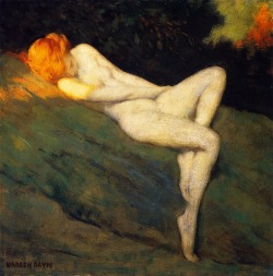 goodolarthistory:  Artist: Warren B. Davis Title: Sleeping Nude Date: 1915 