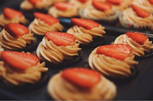 Chocolate Strawberry Martini Cupcakes