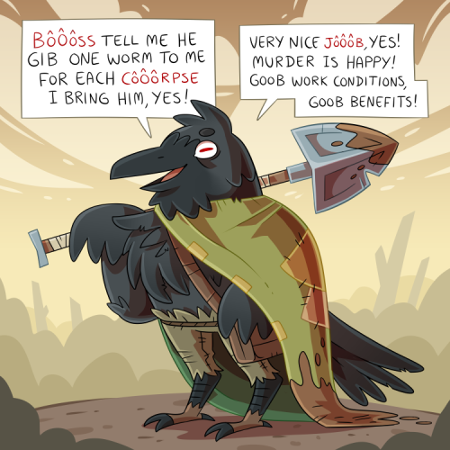 zetrystan:Played this little guy in a DnD one shot. His name is Murder, he’s a crow kenku barb