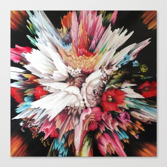 lesstalkmoreillustration:  Floral Glitch II Canvas Print By Kate Tova   *More Things