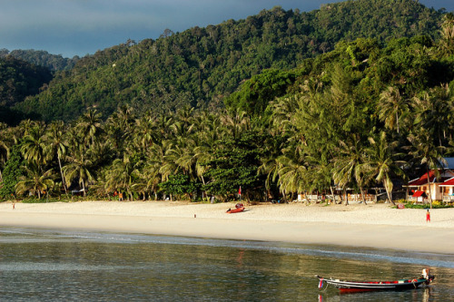 ultrafreedomrun: Early morning on a Thailand beach Thong Nai Pan Yai Beach on Ko Phangan island.Ima