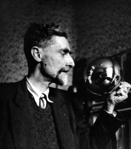 M. C. Escher. Self-Portrait in Spherical Mirror. c.1935