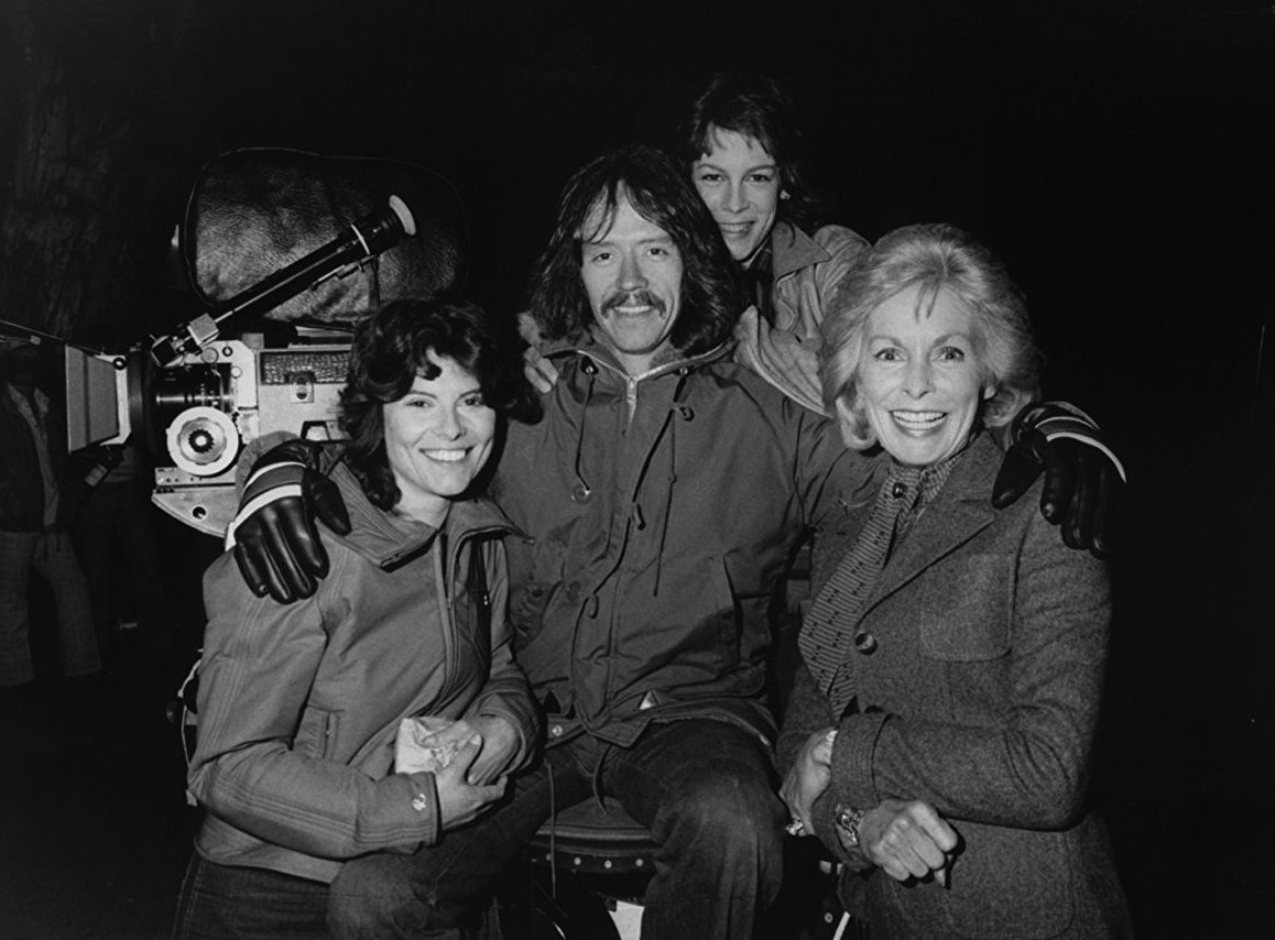 rarecultcinema: Adrienne Barbeau, John Carpenter, Jamie Lee Curtis and Janet Leigh