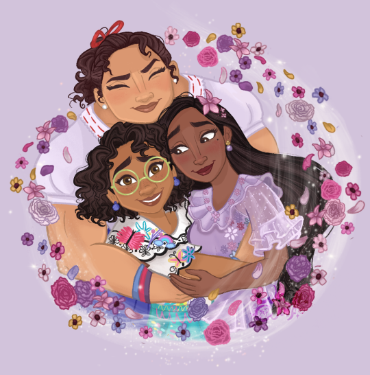 wiccatwolfart:Welcome to the family Madrigal! 🪗Mirabel, 💪🏽 Luisa and 🌸