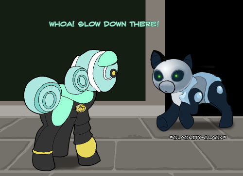 ask-omegacoder:Oh, good. A unicorn. I’m sure he’ll be helpful! We Repair Ponies #163=o GASP~! Oh dis gon be good! OwO