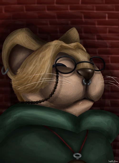 A painterly digital art piece of rose-of-Redwall with a new short haircut