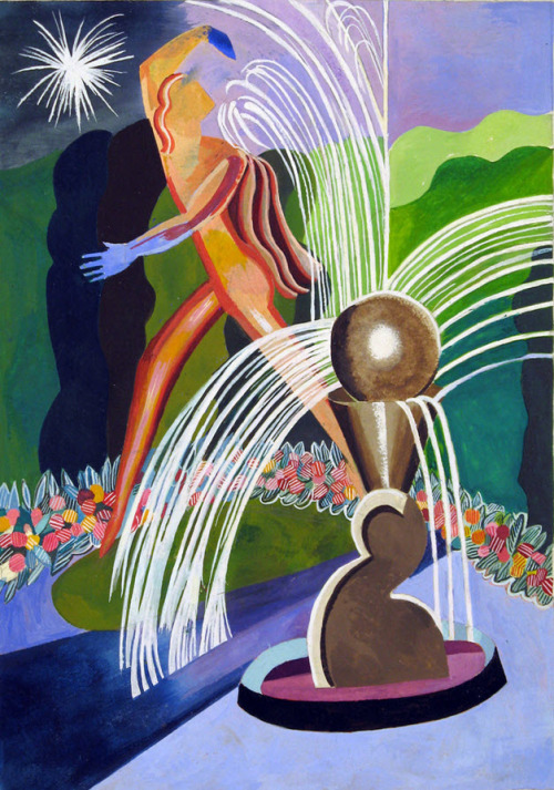 Decorative Composition with Nude in Fountain Landscape Alexandra Exter (Russian; 1882–1949)ca. 1936B