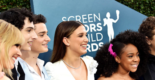 Stranger Things cast photographed at the 2020 Screen Actors Guild Awards, 1.19.20. 