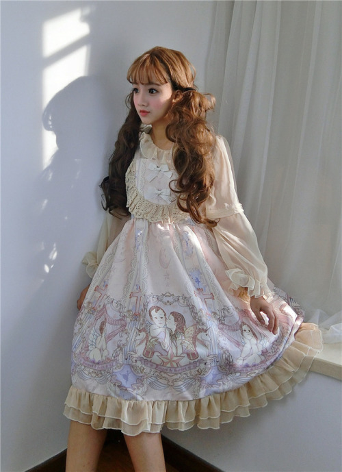  Angel Concerto Garden Lolita JSK + Translucent Chiffon Blouse 