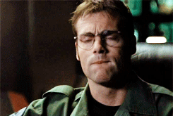  The SG-1 team reacting to their fictional counterparts. (Wormhole X-Treme, S05E12)