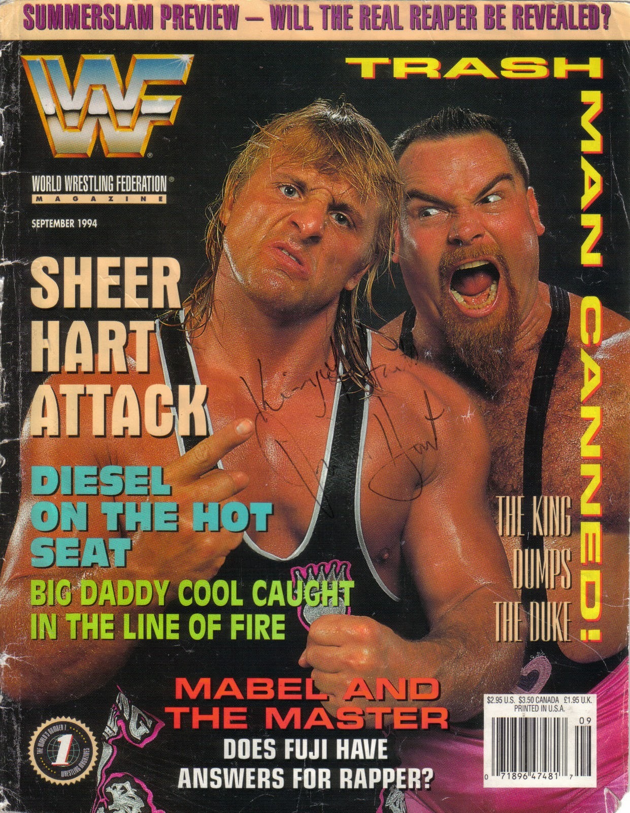 WWE Power Slam Magazine # 1 FIRST ISSUE OWEN HART WWF Wrestling Magazine 