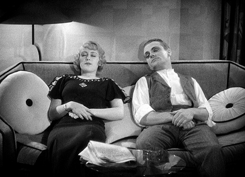 emmanuelleriva:Joan Blondell &amp; James Cagney in Footlight Parade (1933) dir. Lloyd Bacon