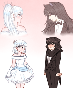 mintagecondition:  dashingicecream:  i always had this kind of AU for monochrome in the back of my mind where they are arranged to be married at a very young age young weiss is alright with it cause she thinks shes getting married to this proper handsome