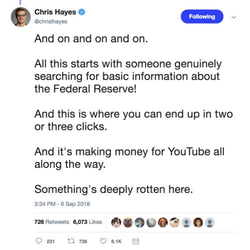 mediamattersforamerica:Chris Hayes hits the nail on the head here: YouTube’s algorithm continues to 